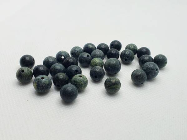 Мъниста от камък серпентин (тъмно-зелен) 8 мм