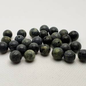 Мъниста от камък серпентин (тъмно-зелен) 10 мм