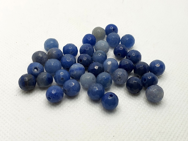 Мъниста от камък син авантюрин (фасетиран) 8 мм