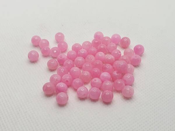 Мъниста от камък розов халцедон 6 мм