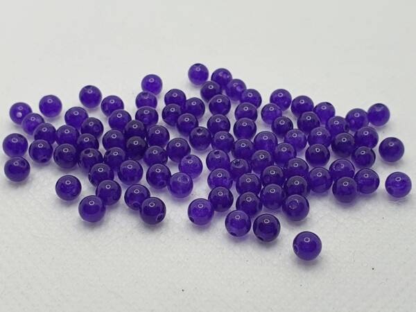 Мъниста от камък пурпурен халцедон 4 мм