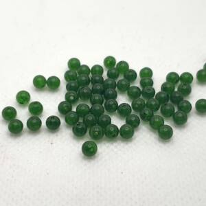 Мъниста от камък зелен тайвански халцедон 4 мм