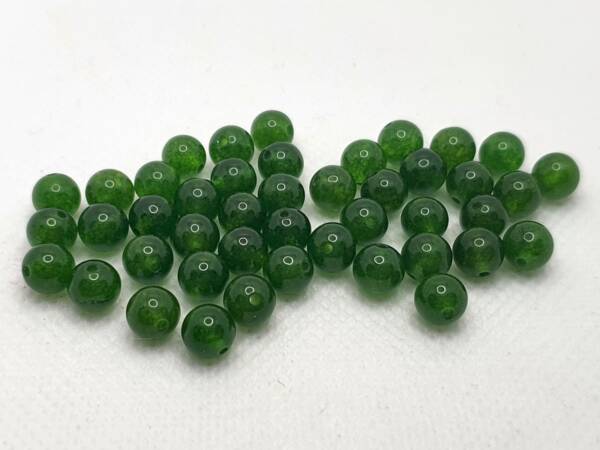 Мъниста от камък зелен тайвански халцедон 6 мм