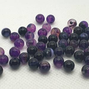 Мъниста от камък пурпурен ахат 6 мм