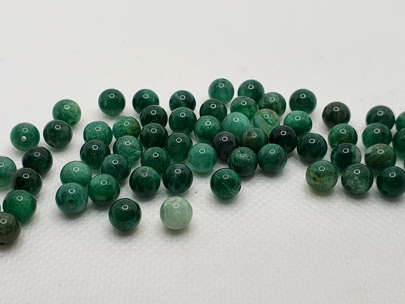 Мъниста от камък зелен лепидолит 6 мм