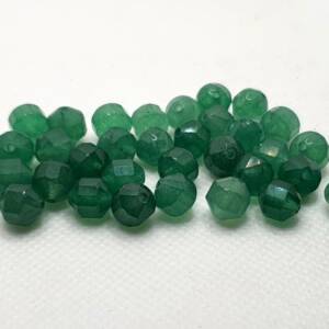Мъниста от камък зелен нефрит (фасетирани) 8 мм