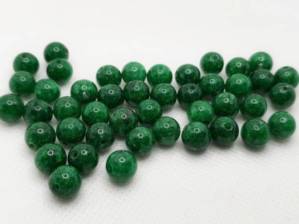 Мъниста от камък зелен нефрит 8 мм