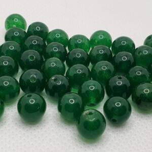 Мъниста от камък зелен халцедон 8 мм